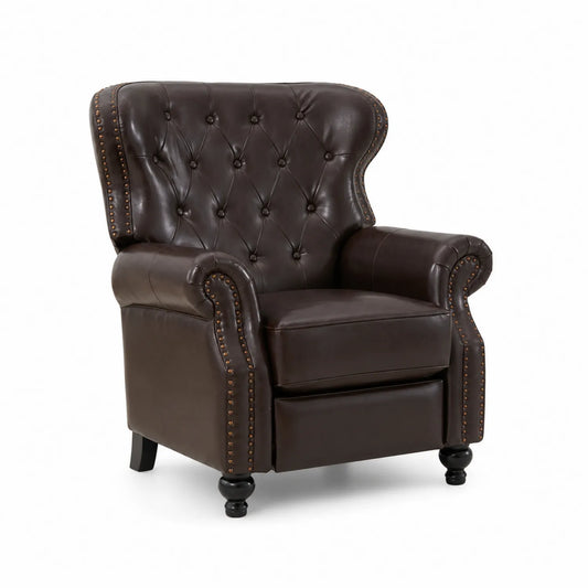 Fauteuil inclinable en cuir marron