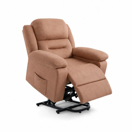 Fauteuil inclinable en tissu brun