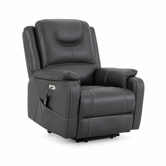 Fauteuil inclinable en simili cuir gris