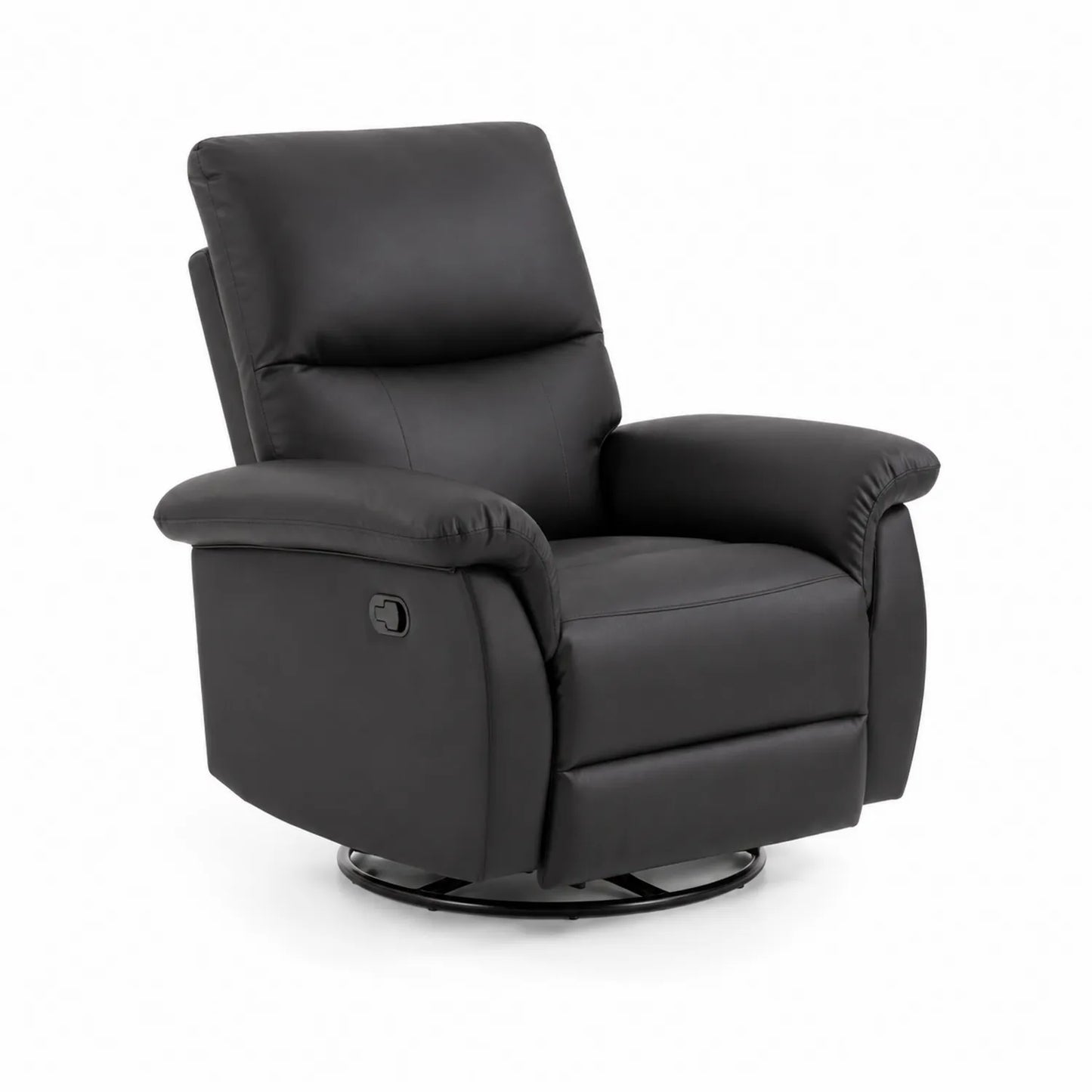 Fauteuil Relax Pivotant Réglable en Cuir Synthétique Noir
